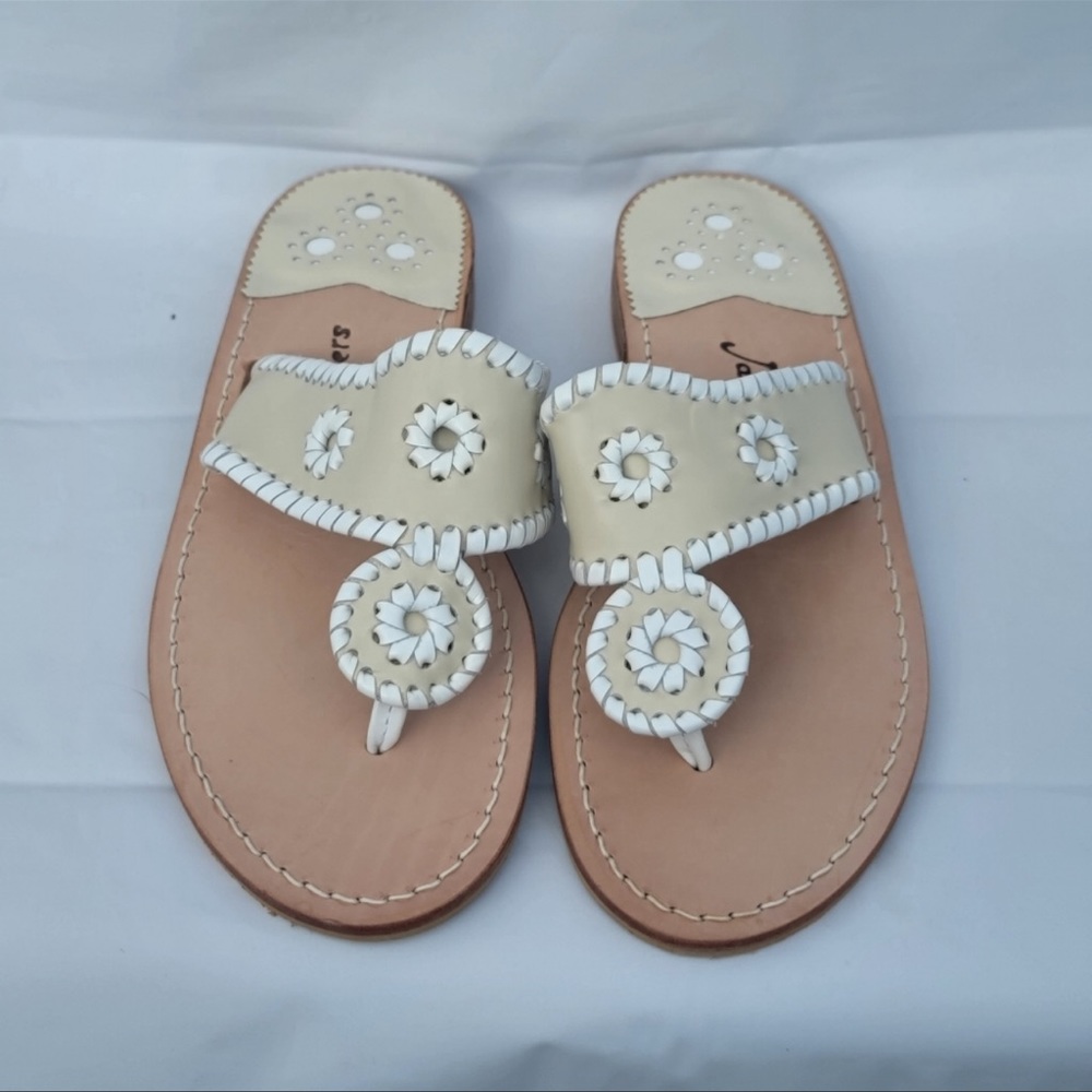 Jack Rogers Palm Beach Navajo Flat Sandals Bone /B